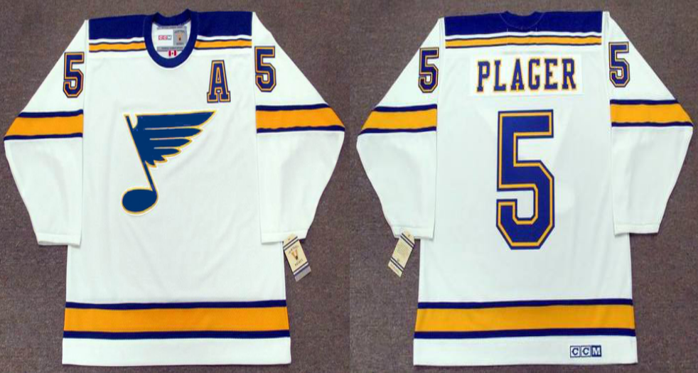 2019 Men St.Louis Blues 5 Plager white CCM NHL jerseys